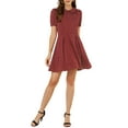 thumbnail image 1 of Allegra K Women's Puff Sleeve Dresses Peter Pan Collar Chiffon Mini Dress, 1 of 6