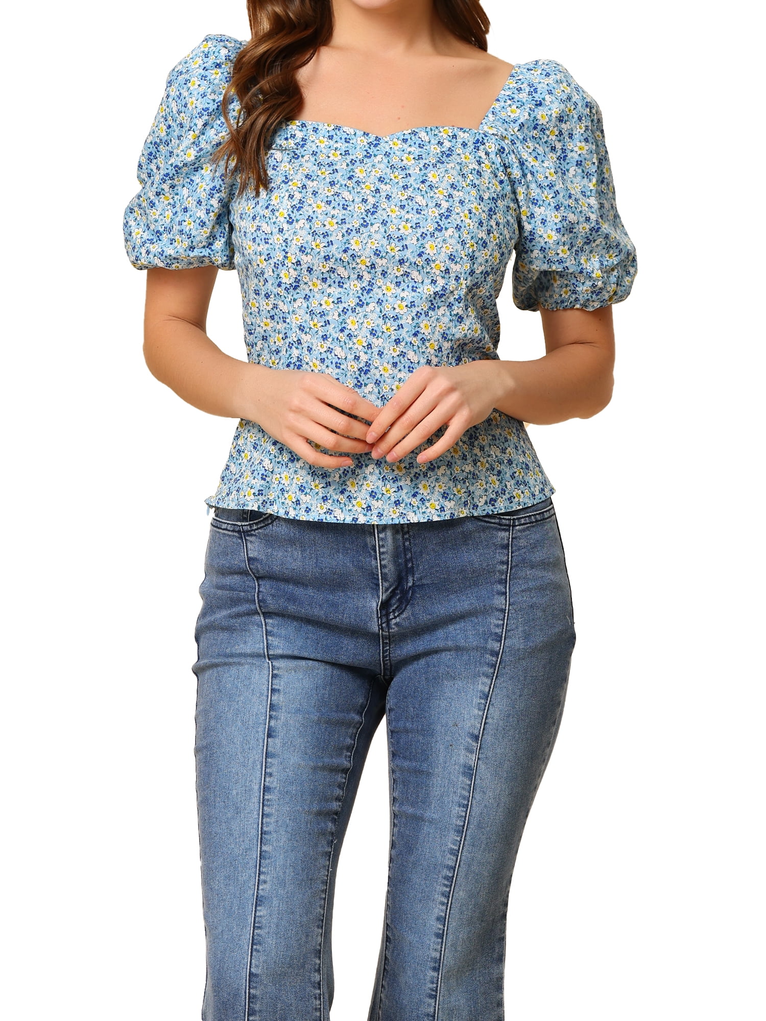 Smocked Floral Top