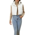 thumbnail image 1 of INSPIRE CHIC Women's Puffer Vest Lightweight Cropped Quilted Padded Zipper Up Sleeveless Jacket White L, 1 of 6