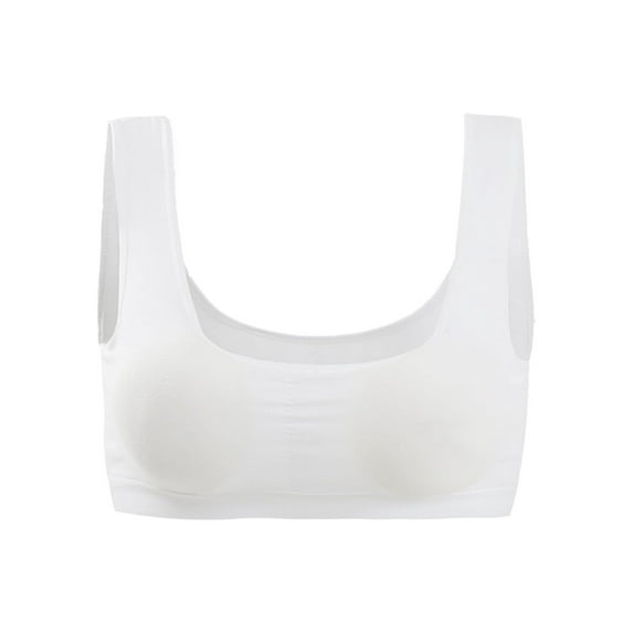 INSPIRE CHIC Training Cotton Wire Free Comfort Removable Pad Vest Tops Bra White