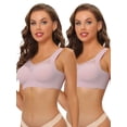thumbnail image 1 of NOMADIC NOOK Women's Push Up Minimizer Bralette Full Coverage Mesh Wirefree Tank Top Bras 2 Packs, 1 of 5