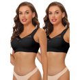 thumbnail image 1 of NOMADIC NOOK Women's Push Up Minimizer Bralette Full Coverage Mesh Wirefree Tank Top Bras 2 Packs, 1 of 5