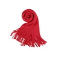 thumbnail image 1 of INSPIRE CHIC Women's Scarf Stylish Knitted Long Rectangle Shape Warm Winter Scarf Red-Knit Tassels 180x30cm/71x12", 1 of 5