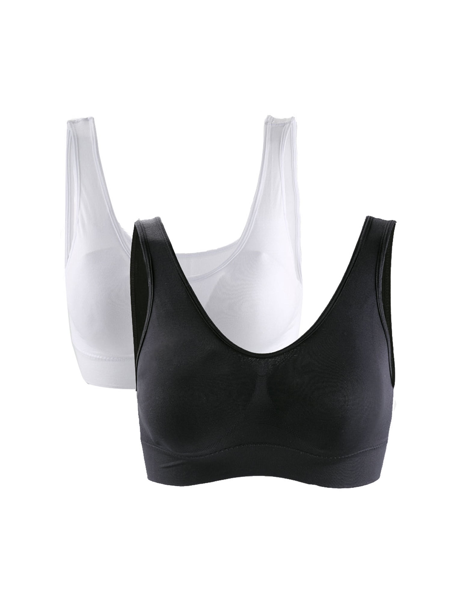 Allegra K Women's Removable Pads Seamless Wirefree Sleep Vest Tops Bra