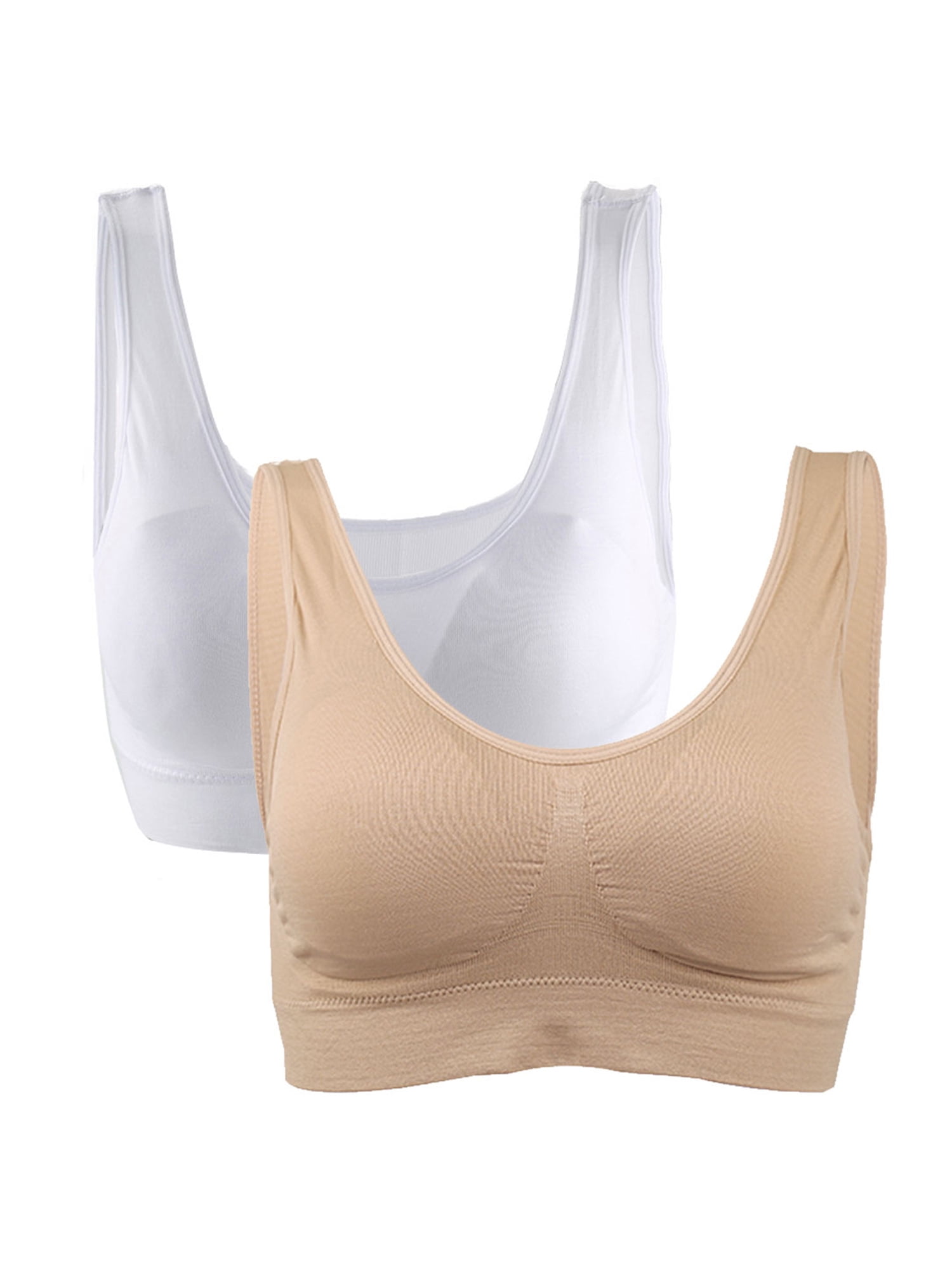 Allegra K Women's Removable Pads Seamless Wirefree Sleep Vest Tops Bra