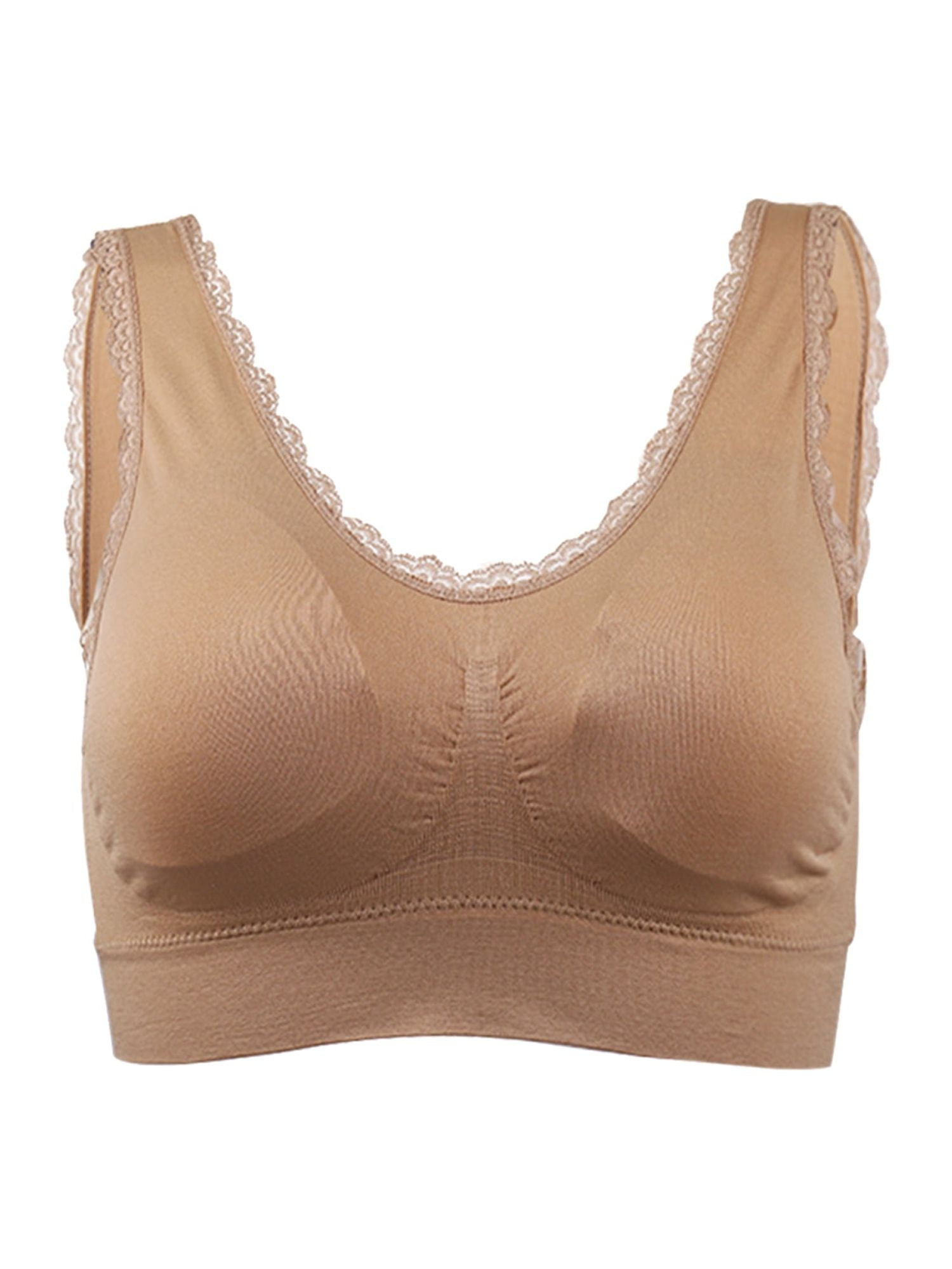 Allegra K Women's Removable Pads Seamless Wirefree Sleep Vest Tops Bra