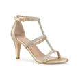 thumbnail image 1 of BLISSFUL STEP Women's Rhines Ankle Strap Stiletto High Heels Sandals, 1 of 7