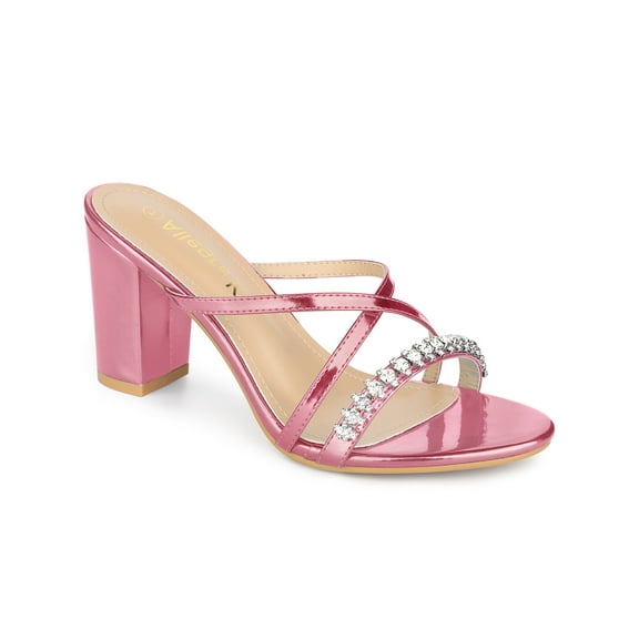 BLISSFUL STEP Women's Rhines Block Heel Slide Sandals