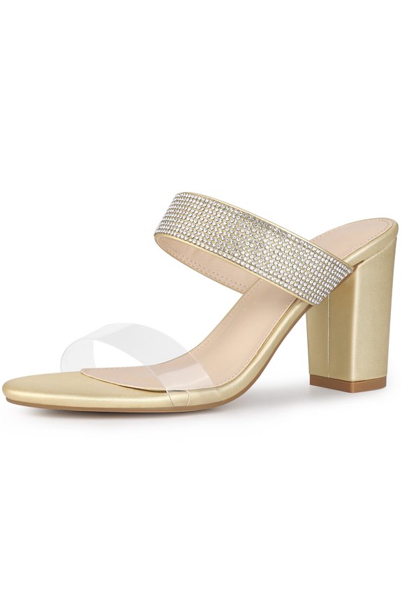 Women's Rhiness Heel Block Heels Slide Sandals Gold 7