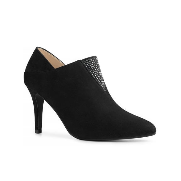 BLISSFUL STEP Women's Rhiness Stiletto Heel Ankle Booties Black 8