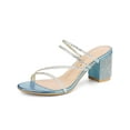 thumbnail image 1 of BLISSFUL STEP Women Rhines Block Heel Slide Sandals Sky Blue 6, 1 of 8