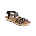 thumbnail image 1 of BLISSFUL STEP Women's Shoes Open Toe Rhinestone Butterfly Knot T--Strap Ankle Elastic Flat Sandals Black 9, 1 of 5