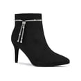 thumbnail image 1 of BLISSFUL STEP Women's Rhines Pointed Toe Stiletto Block Heel Ankle Boot Black 6, 1 of 7