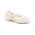 thumbnail image 1 of BLISSFUL STEP Women's Rhinestone Round Toe Chunky Heels Pumps Cream (Size 6), 1 of 6