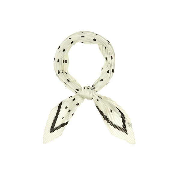 INSPIRE CHIC Women's Rhombus Handkerchief Polka Dots Bandana Hair Wrap Headband Beige 102x45cm/40x18 inches(LxW)