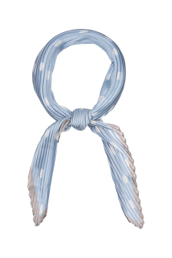 Women's Rhombus Handkerchief Polka Dots Bandana Hair Wrap Headband Light Blue 102x45cm/40x18 inches(LxW)