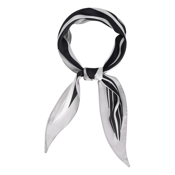 INSPIRE CHIC Women's Rhombus Neck Scarf Stripe Print Neckerchief Bag Accessory Black