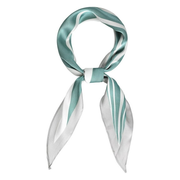 INSPIRE CHIC Women's Rhombus Neck Scarf Stripe Print Neckerchief Bag Accessory Green