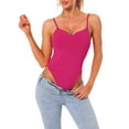 thumbnail image 1 of INSPIRE CHIC Women's Ribbed Sleeveless Sweetheart Neck Y2K Tank Top Bodysuits Hot Pink L, 1 of 5