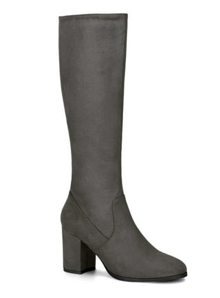 Gray knee 2024 high boots