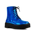 thumbnail image 1 of BLISSFUL STEP Valentine's Women's Boot Colorful Round Toe Platform Lace Up Ankle Boots Blue 9, 1 of 7