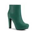 thumbnail image 1 of BLISSFUL STEP Women's Round Toe Zipper Platform Block Heel Ankle Boots, 1 of 7
