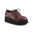 thumbnail image 1 of BLISSFUL STEP Women's Rounded Toe Lace Up Platform Oxford Shoes Burgundy 9, 1 of 8