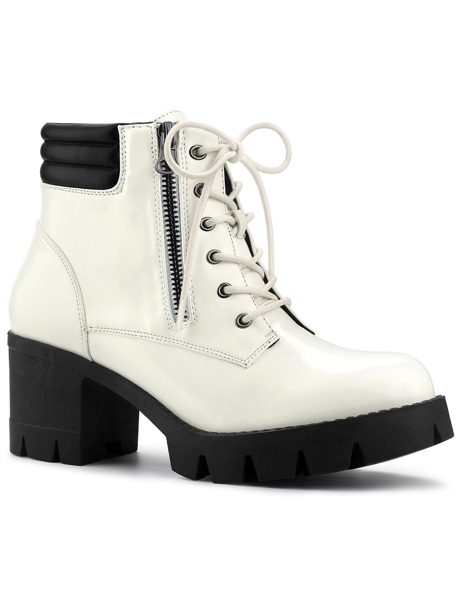 Combat block heel boots hotsell