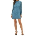 thumbnail image 1 of Allegra K Women's Ruffle Crew Neck Long Sleeves Floral Lace Casual Mini Dress, 1 of 7