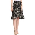 thumbnail image 1 of INSPIRE CHIC Women's Ruffle Flare Tie Waist High Low Floral Wrap Skirt, 1 of 7