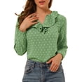 thumbnail image 1 of Allegra K Women's Ruffle Neck Long Sleeve Blouse Shirts, 1 of 8