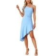 thumbnail image 1 of Allegra K Women's Ruffle Sleeve Belted Irregular Hem Party One Shoulder Dress, 1 of 4
