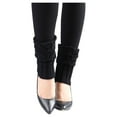 thumbnail image 1 of INSPIRE CHIC Women's Ruffled Cuff Over Knee Length Ribbed Knitted Leg Warmers Black-Printed, 1 of 6