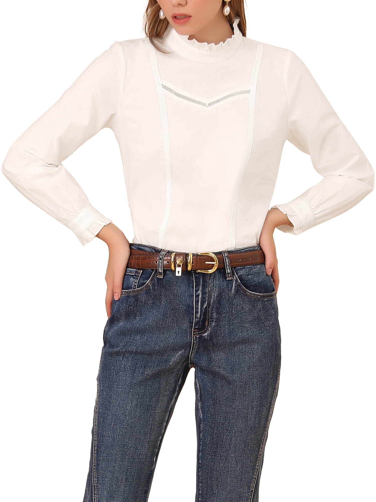 LONG LINE BLOUSE WITH HIGH COLLAR CHAMBER OF REFLECTIONS