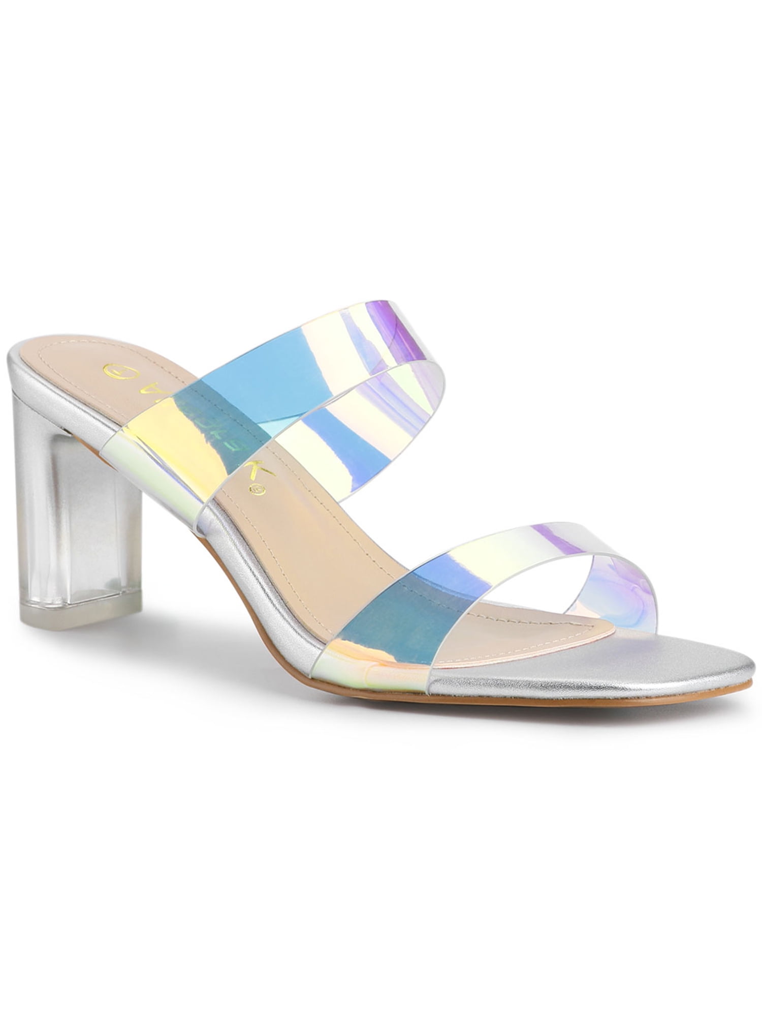 Allegra K Women's Block Heel Dual Straps Slide Sandals : :  Clothing, Shoes & Accessories