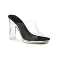 thumbnail image 1 of BLISSFUL STEP Women's Sandals Block Heels Clear Platform Slides Sandals, 1 of 8