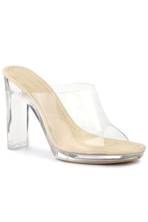Women's Sandals Block Heels Clear Platform Slides Sandals