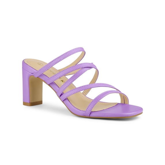 BLISSFUL STEP Women's Sandals Block Heels Crisscross Strap Sandals