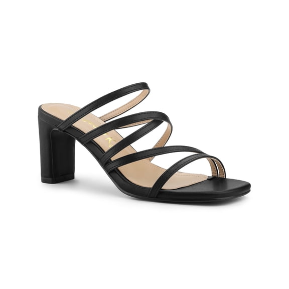 BLISSFUL STEP Women's Sandals Block Heels Crisscross Strap Sandals