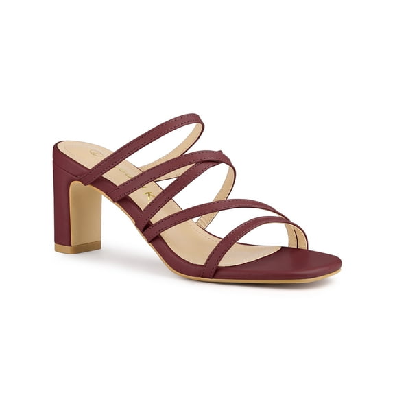 BLISSFUL STEP Women's Sandals Block Heels Crisscross Strap Sandals