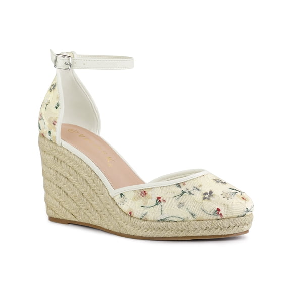 BLISSFUL STEP Women's Espadrille Platform Heel Lace Wedge Heels Sandals Green (Size 7.5)