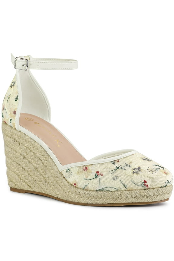 Women's Espadrille Platform Heel Lace Wedge Heels Sandals Green (Size 7.5)