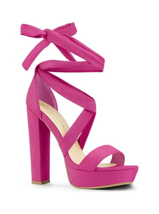 Hot pink 2025 chunky heels