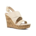 thumbnail image 1 of BLISSFUL STEP Women's Sandals Platform Heels Ankle Strap Wedges Sandals Beige 7, 1 of 7