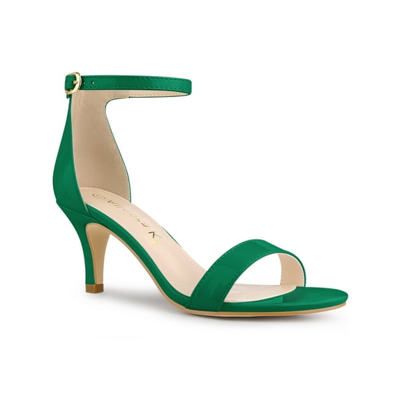 BLISSFUL STEP Women's Sandals Stiletto Heels Ankle Strap Open Toe Sandals