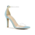 thumbnail image 1 of BLISSFUL STEP Women's Clear Ankle Strap Stiletto Heel Sandals Sky Blue 10, 1 of 7