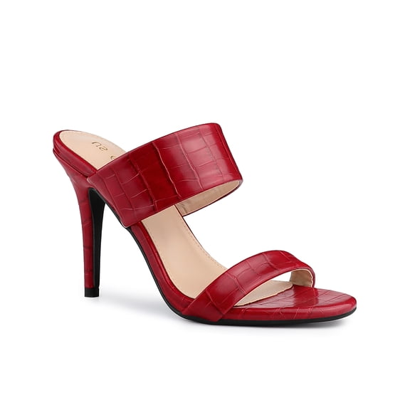 BLISSFUL STEP Women's Sandals Stiletto Heels Open Toe Slide Sandals