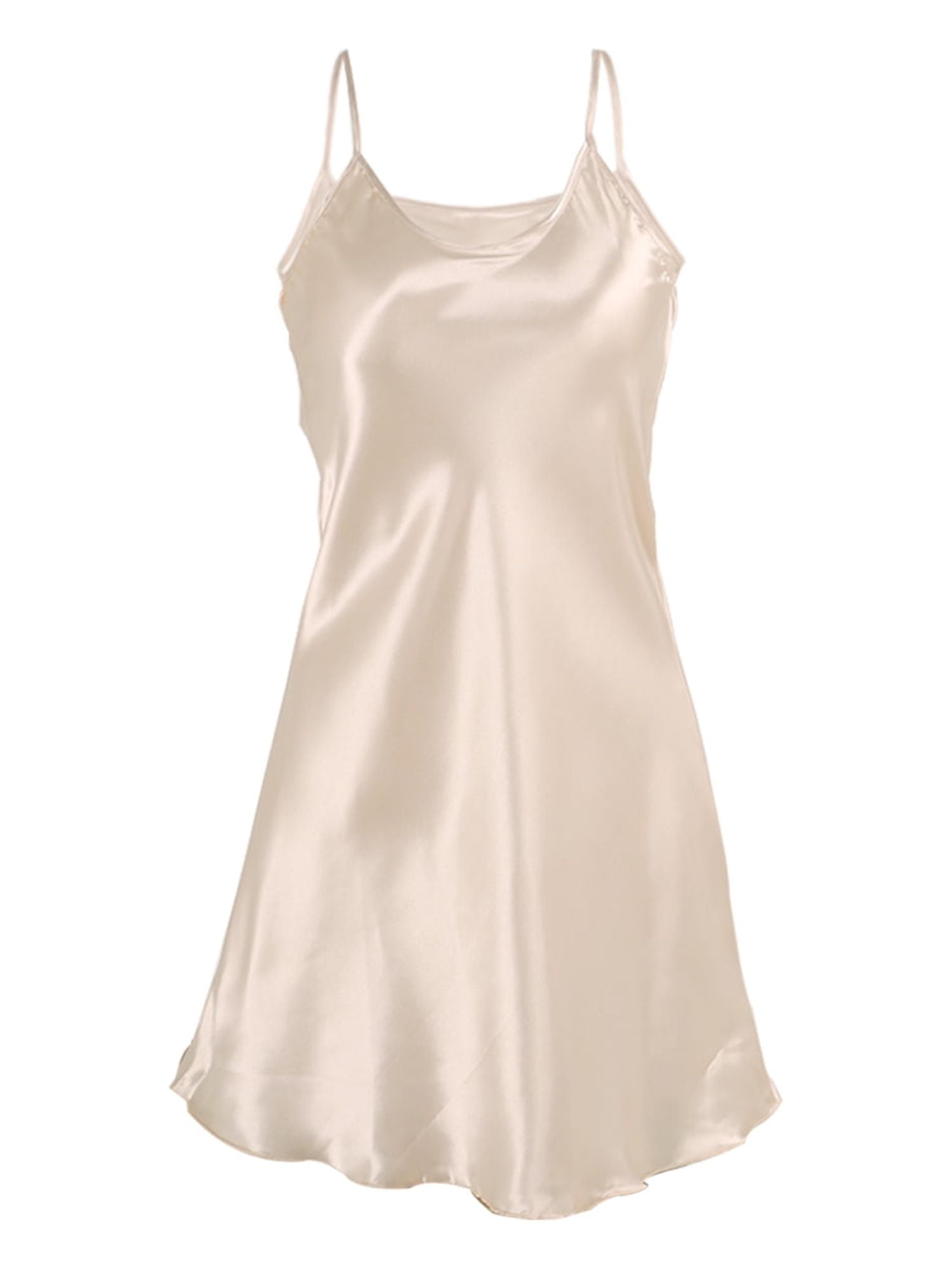 INSPIRE CHIC Women's Satin Slips Ruffles Hem Spaghetti Strap Plus Size ...