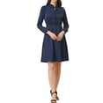 thumbnail image 1 of INSPIRE CHIC Women's Satin Tie Neck A-Line Midi Dress, 1 of 5