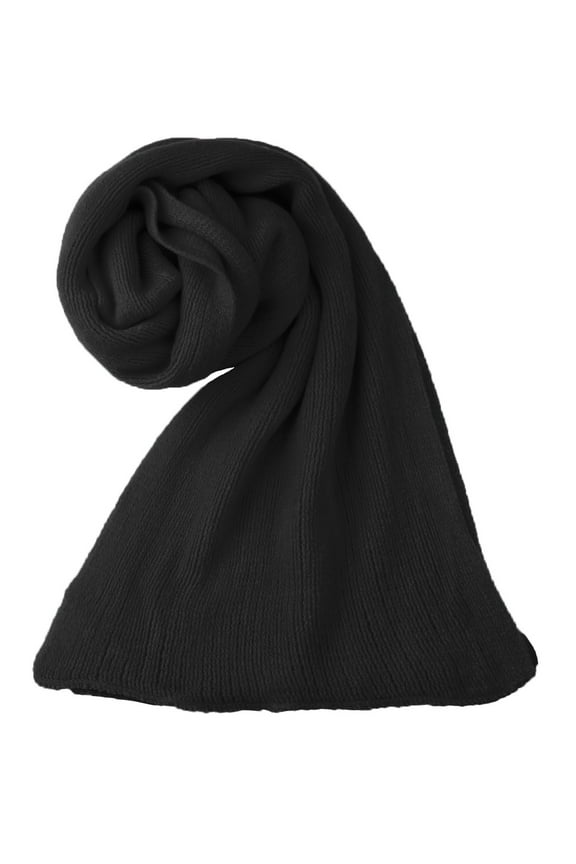 Women's Scarf Stylish Knitted Long Rectangle Shape Warm Winter Scarf Black 180x30cm/71x12"